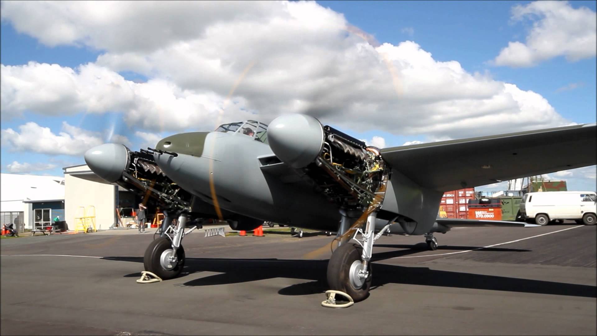 De Havilland DH 98 FB26 Mosquito engine run and taxi: September 22