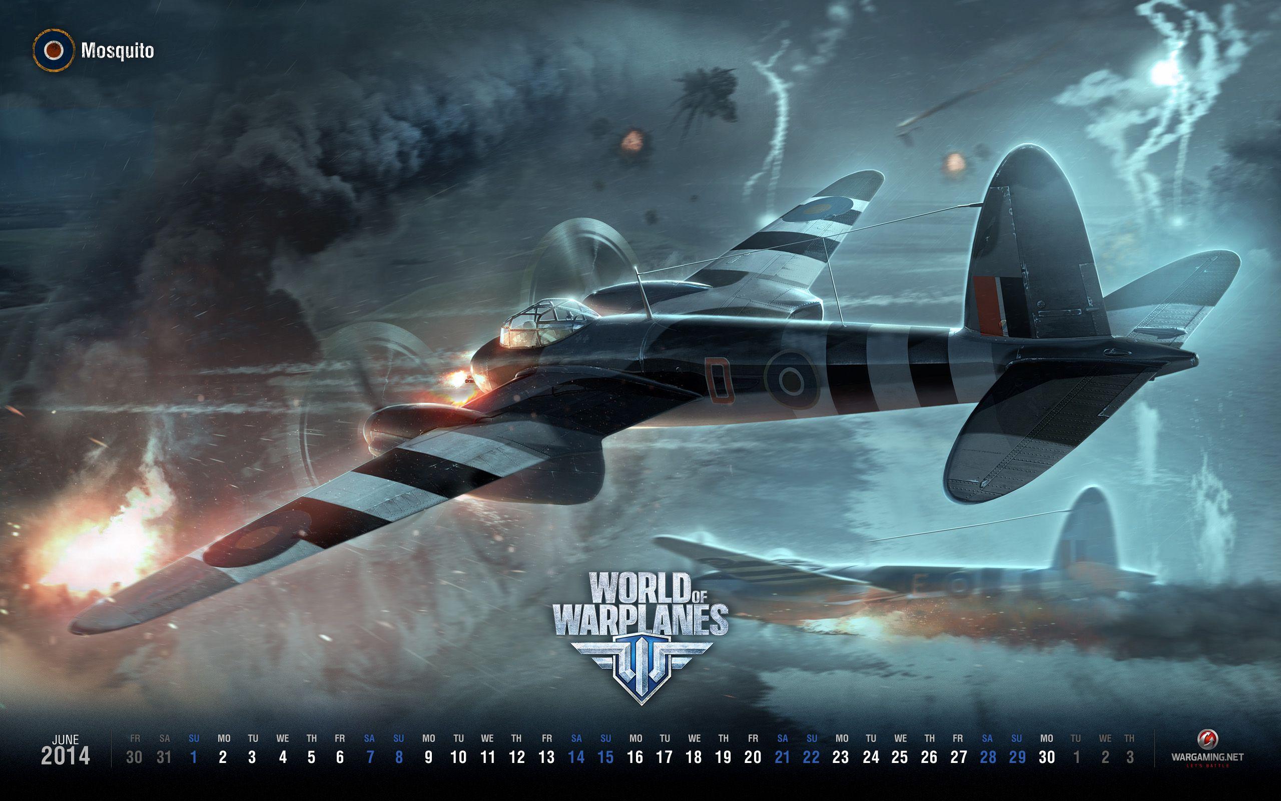 June 2014 Wallpaper and Calendar. World of Warplanes