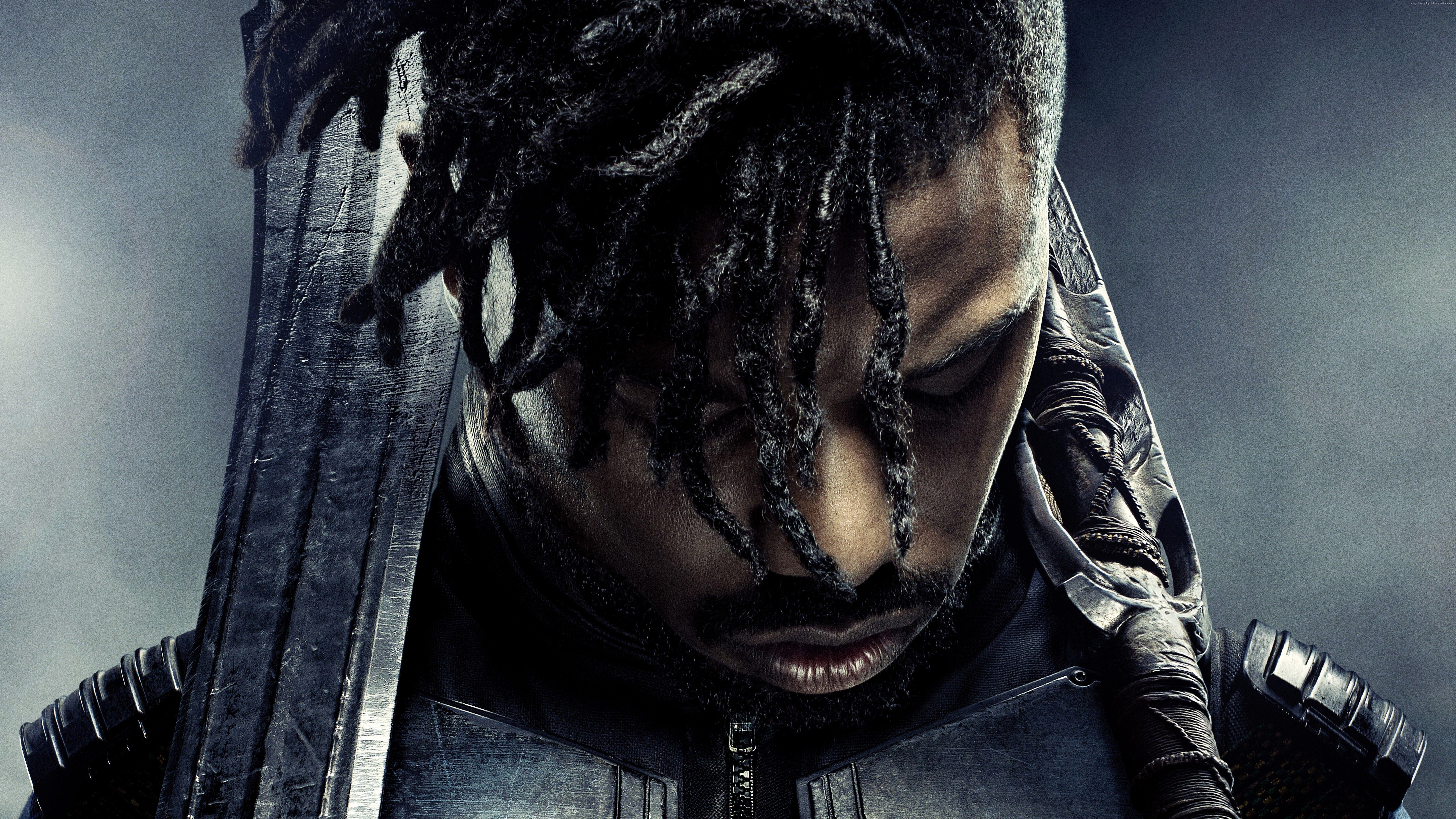 Wallpaper Black Panther, Michael B. Jordan, 8k, Movies