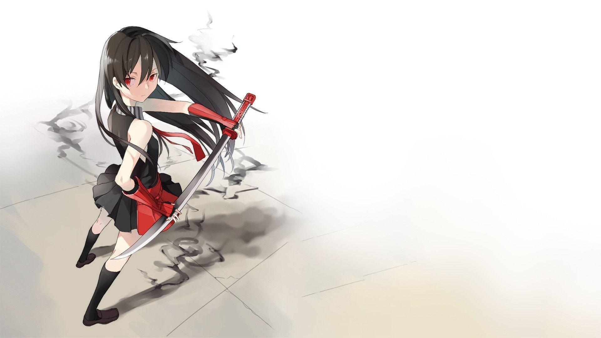 HD Akame holding her red sword ga Kill! Wallpaper. Download