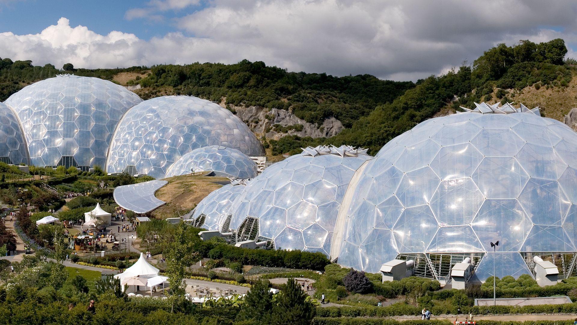 Eden Project Geodesic Domes Panorama, Geodesic Domes, Eden