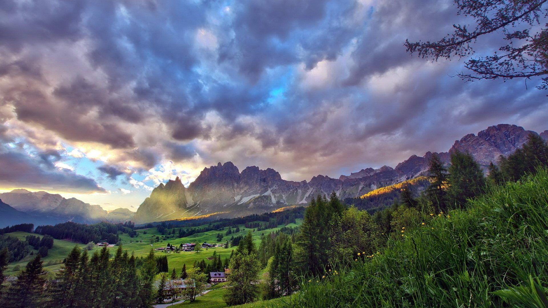 Alpine Tag wallpaper: Spectacular Alpine Meadow Forest Clouds