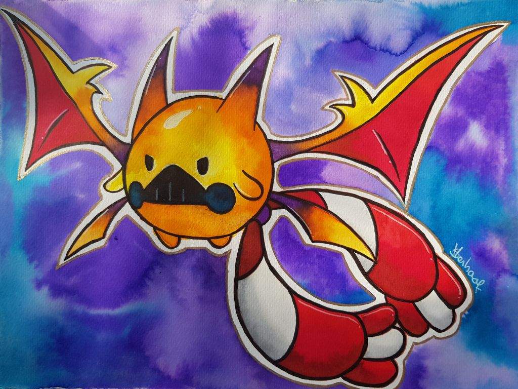 Traditional Chingling x Crobat (My Art). Pokémon Amino