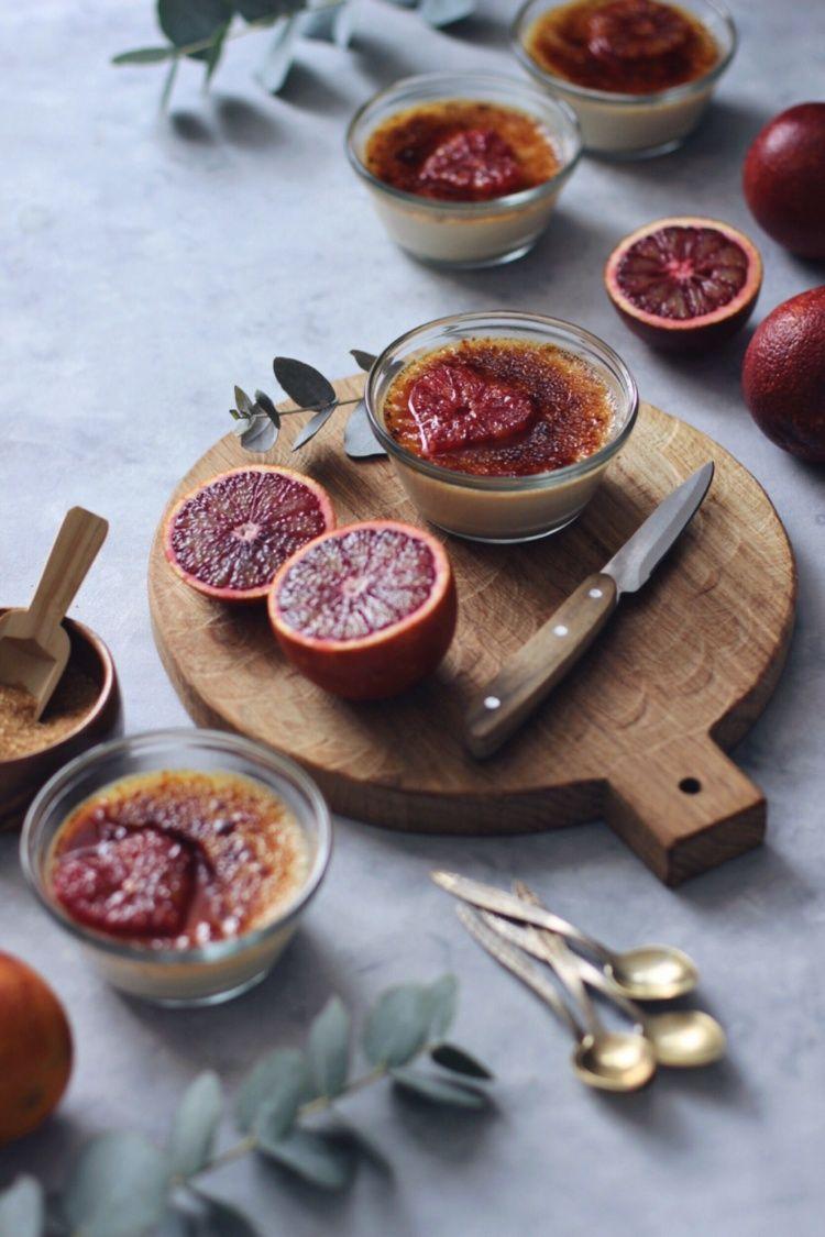 Creme Brulee with blood oranges // Simple + Beyond. Pudding