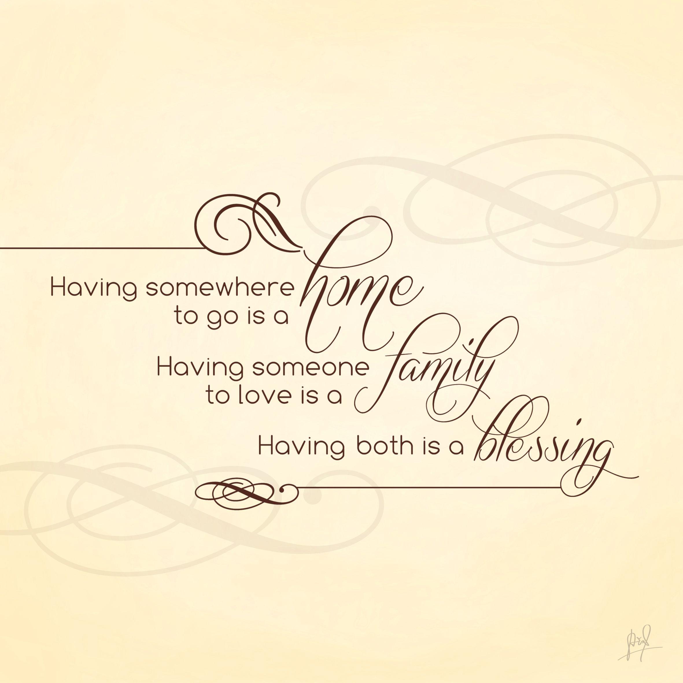 Wallpaper Home, Family, Blessings, Popular quotes, HD, Typography