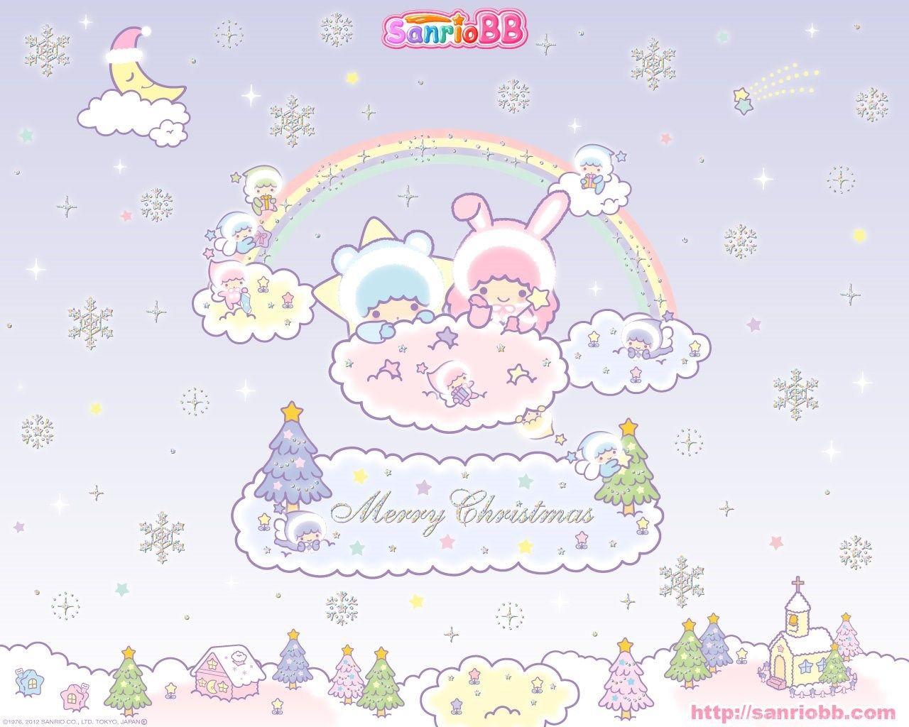 Sanrio Little Twins Stars Christmas Wallpaper Cute · Kawaii