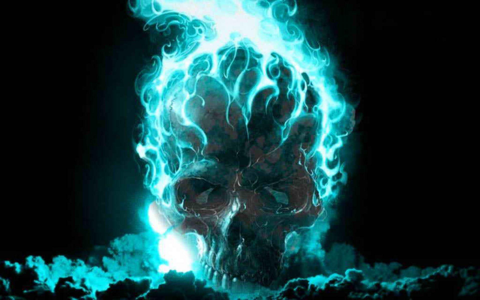 Mythical Evil Skull. Fantasy Desktop HD Wallpaper