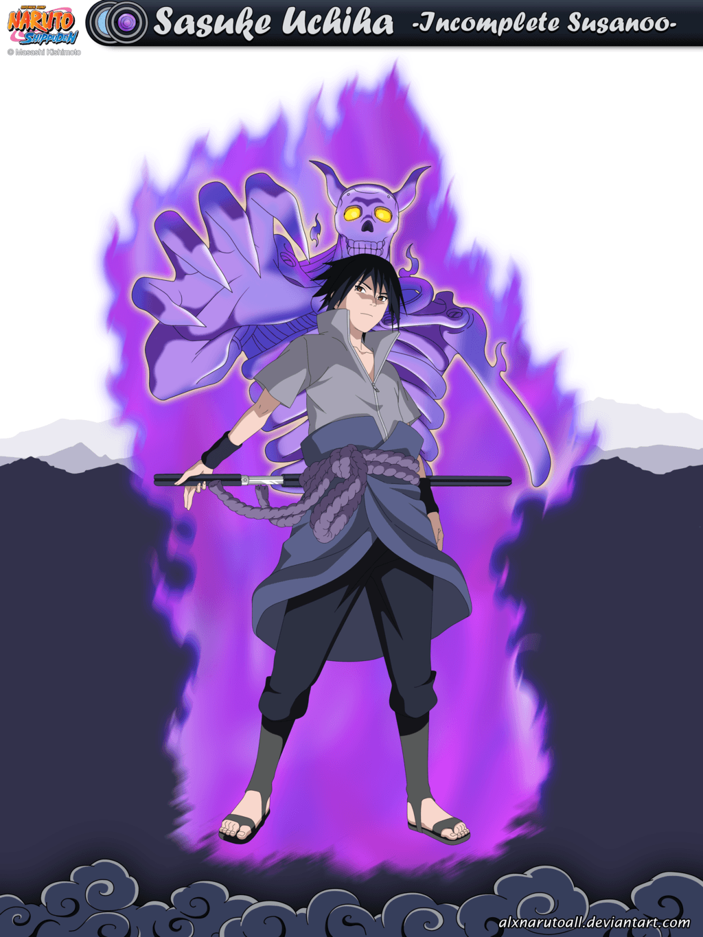 Sasuke Uchiha -Sasuke's incomplete Susanoo