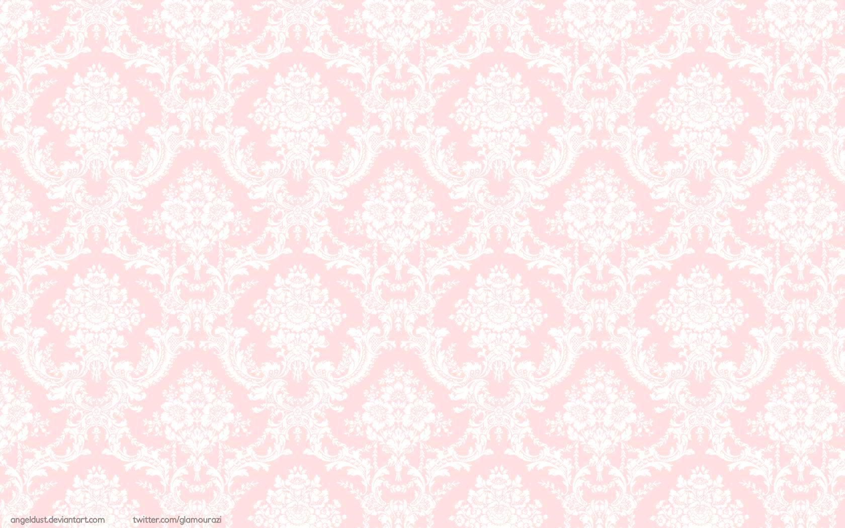 Pink And White Damask Wallpaper Desktop Cute Pattern