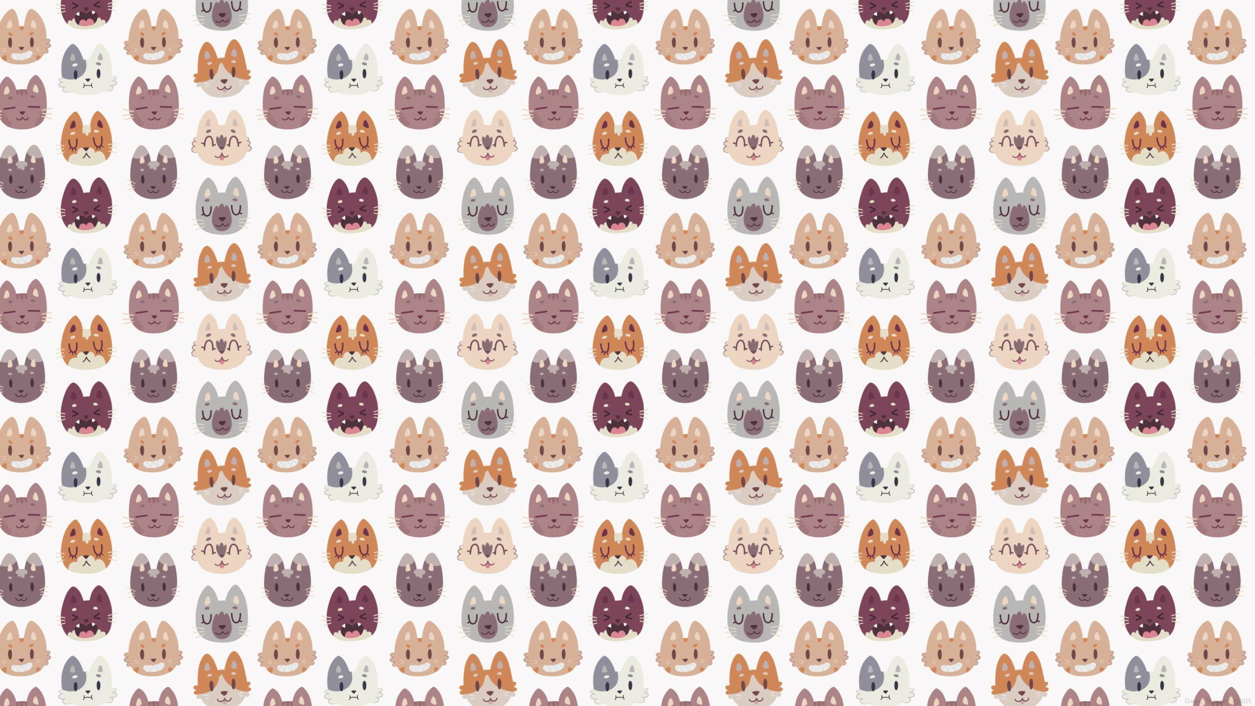 Kitty Cat Faces Pattern [2560x1440]
