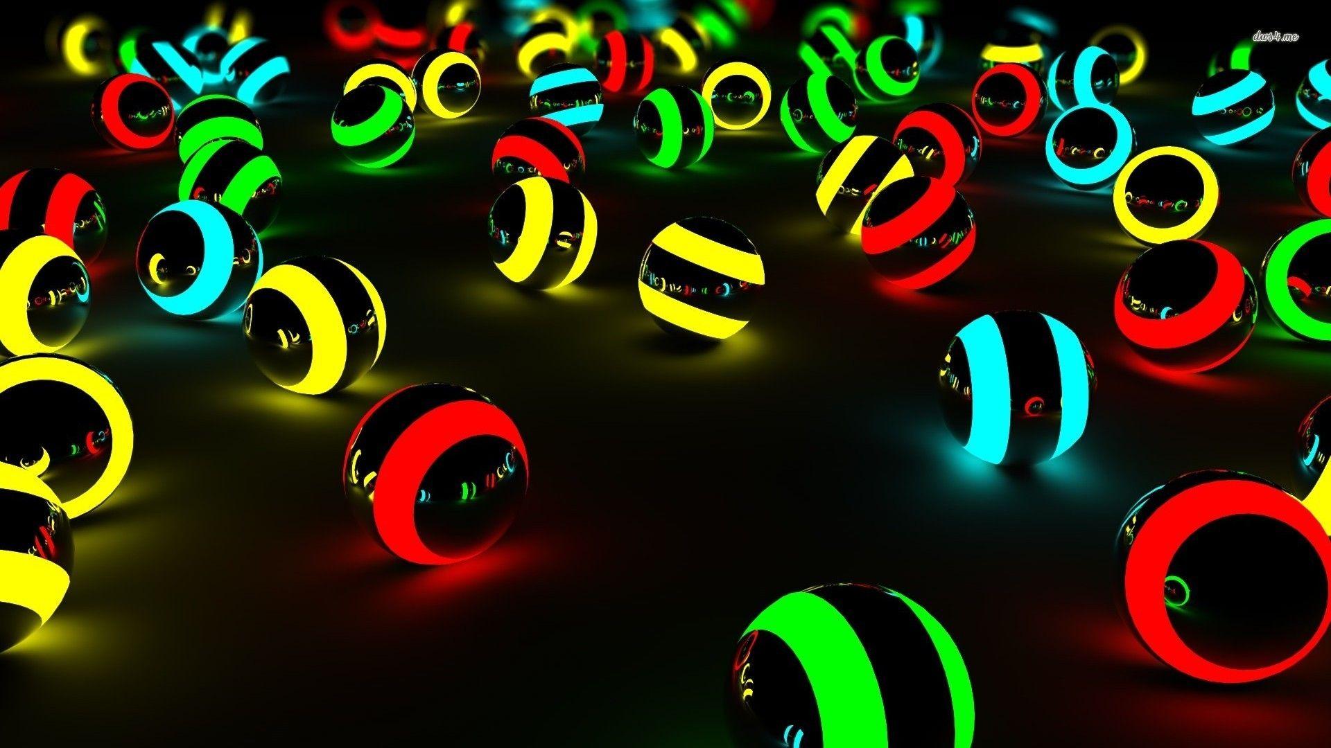 15432 Neon Spheres 1920x1080 3D