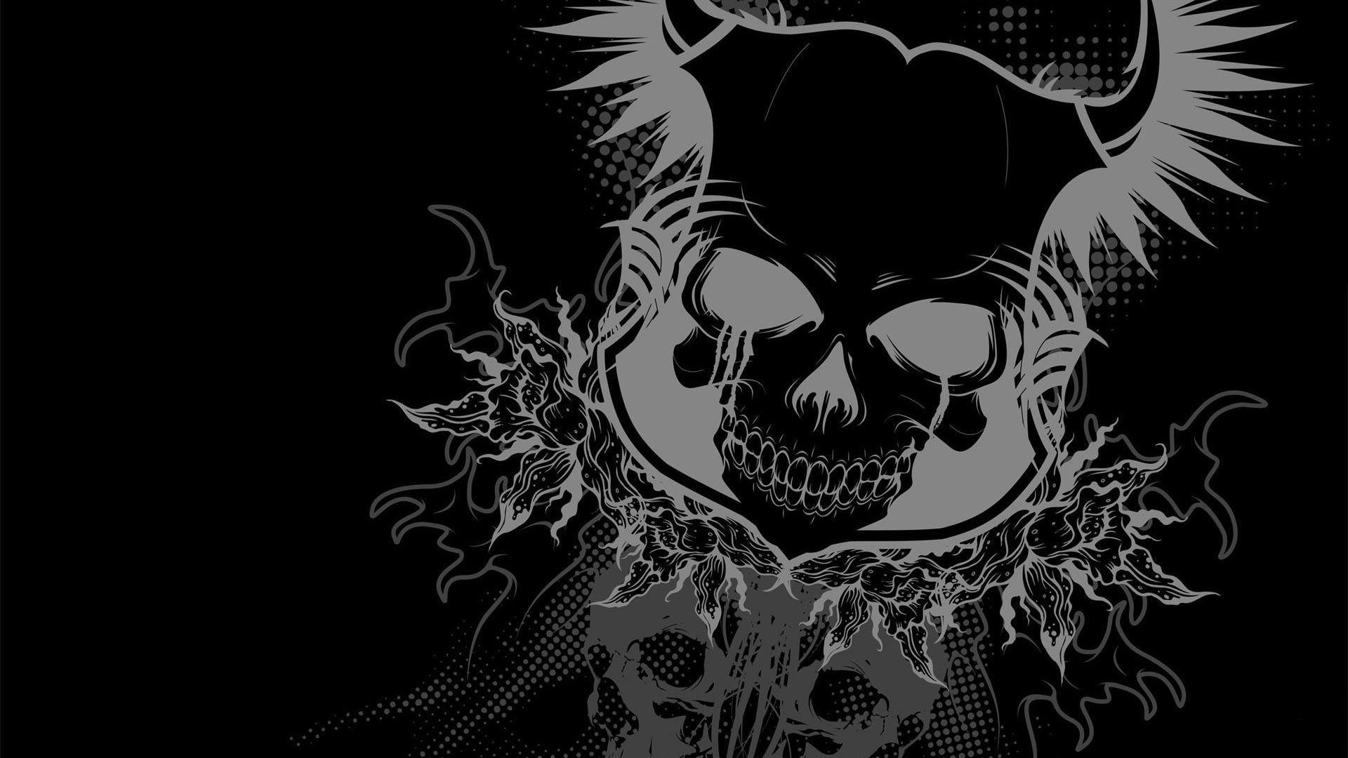 Black and White Skull Wallpapers  Top Free Black and White Skull  Backgrounds  WallpaperAccess