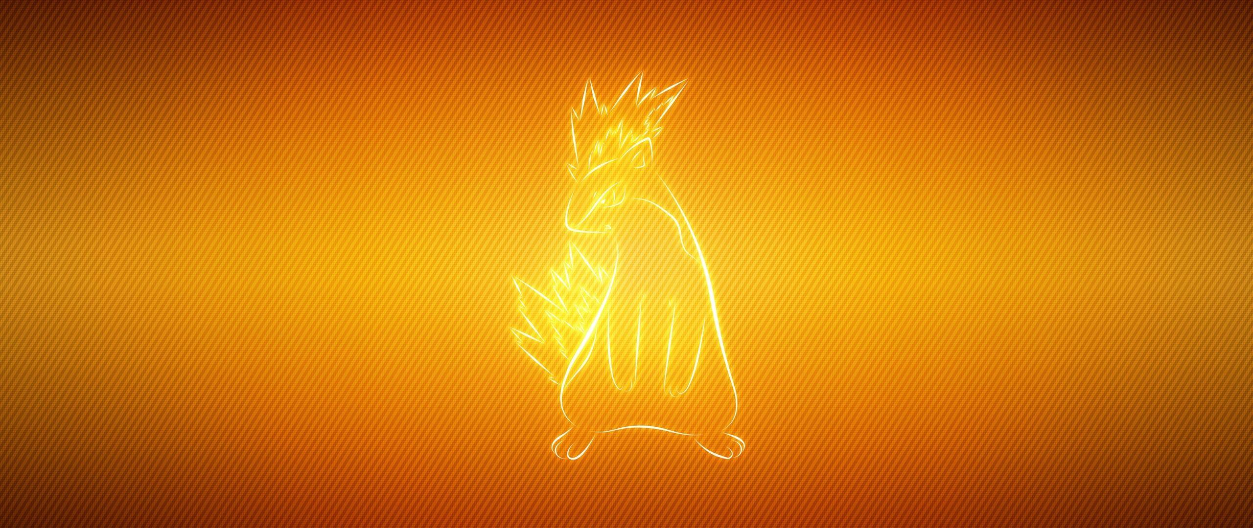 Download wallpaper 2560x1080 pokemon, yellow, background, cartoon