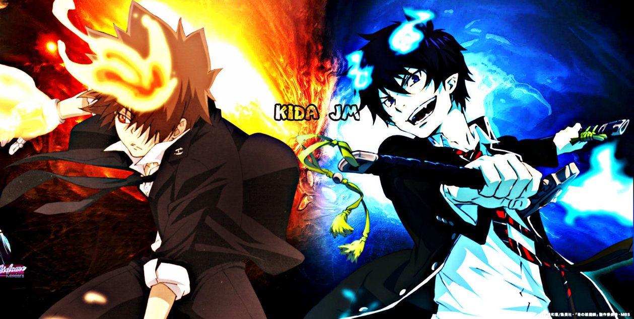 Tsuna Sawada vs Rin Okumura Wallpaper by Kida-JM