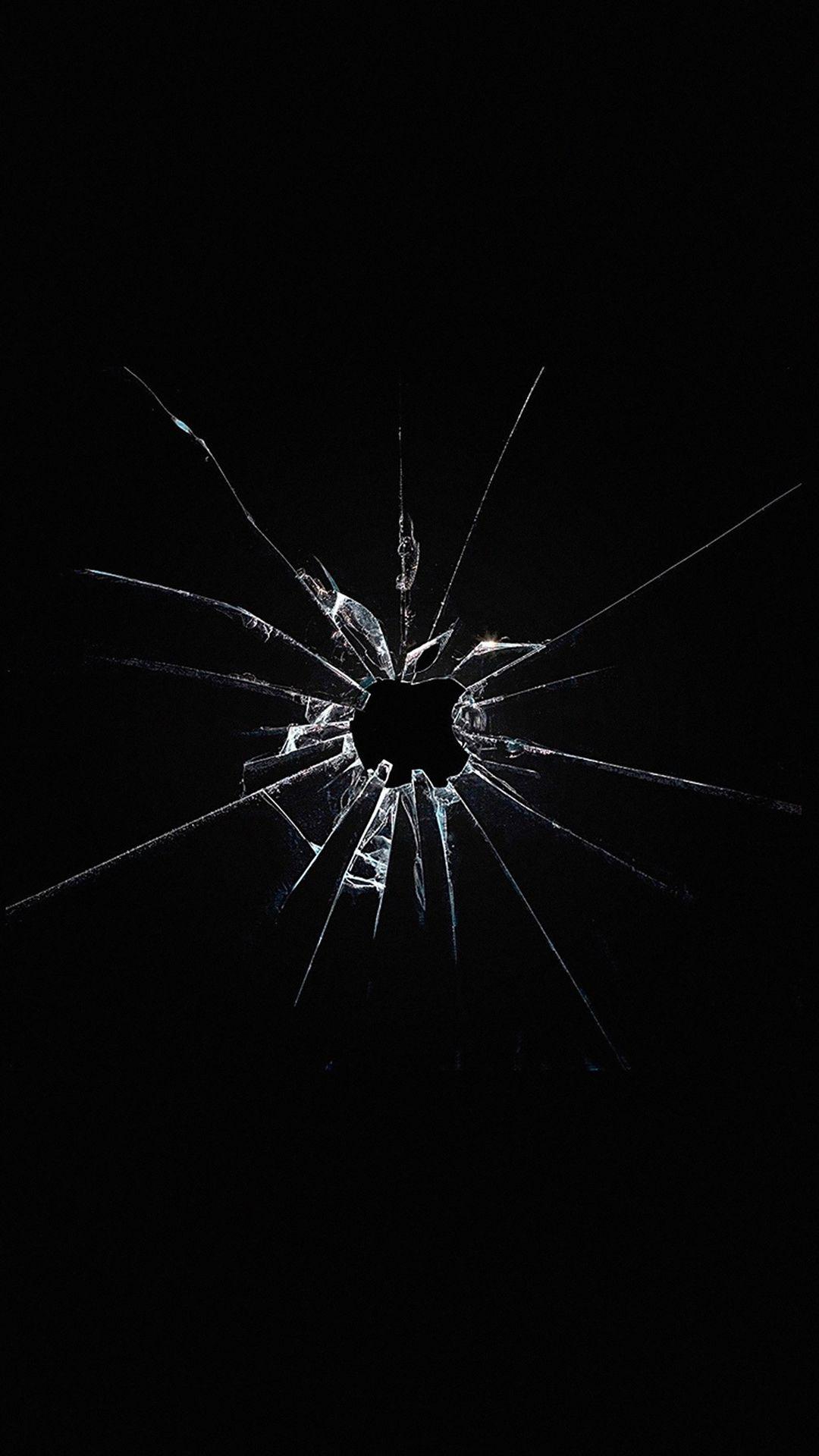 Apple Logo Window Dark Broken iPhone 6 wallpaper. BRILLIANT