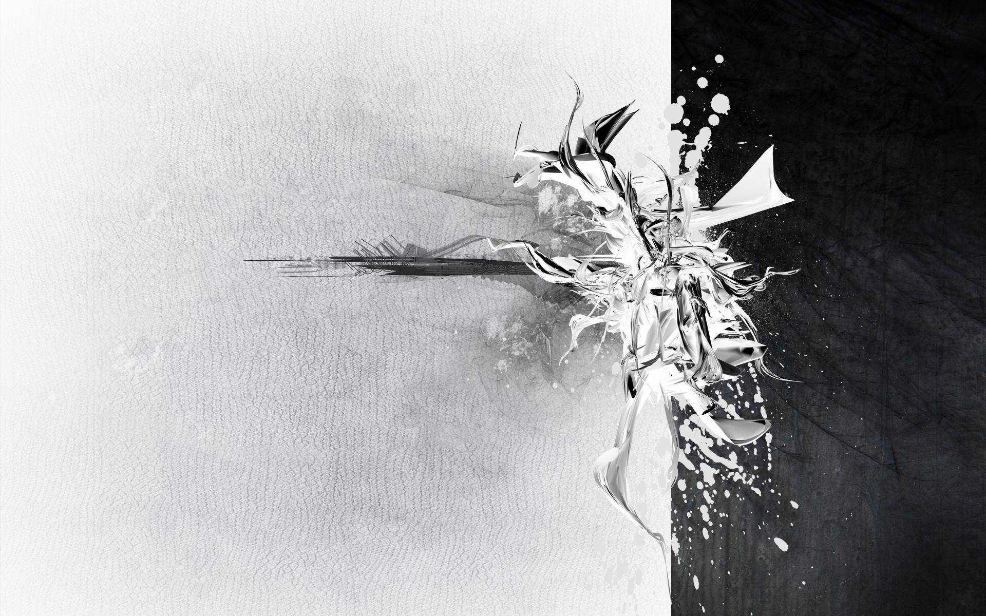 Download the White and Black Abstract Wallpaper, White and Black