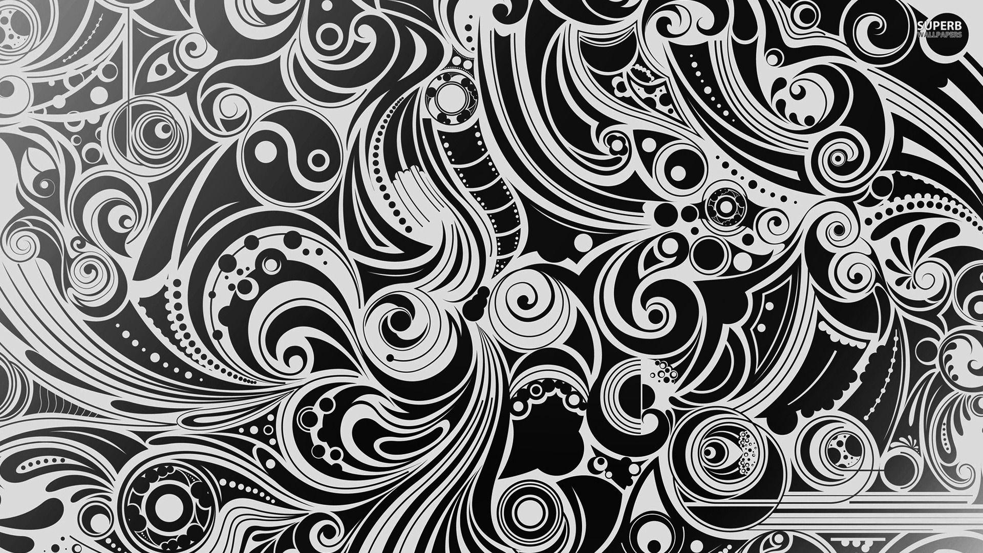 Abstract Art Black And Whit HD Wallpaper, Background Image