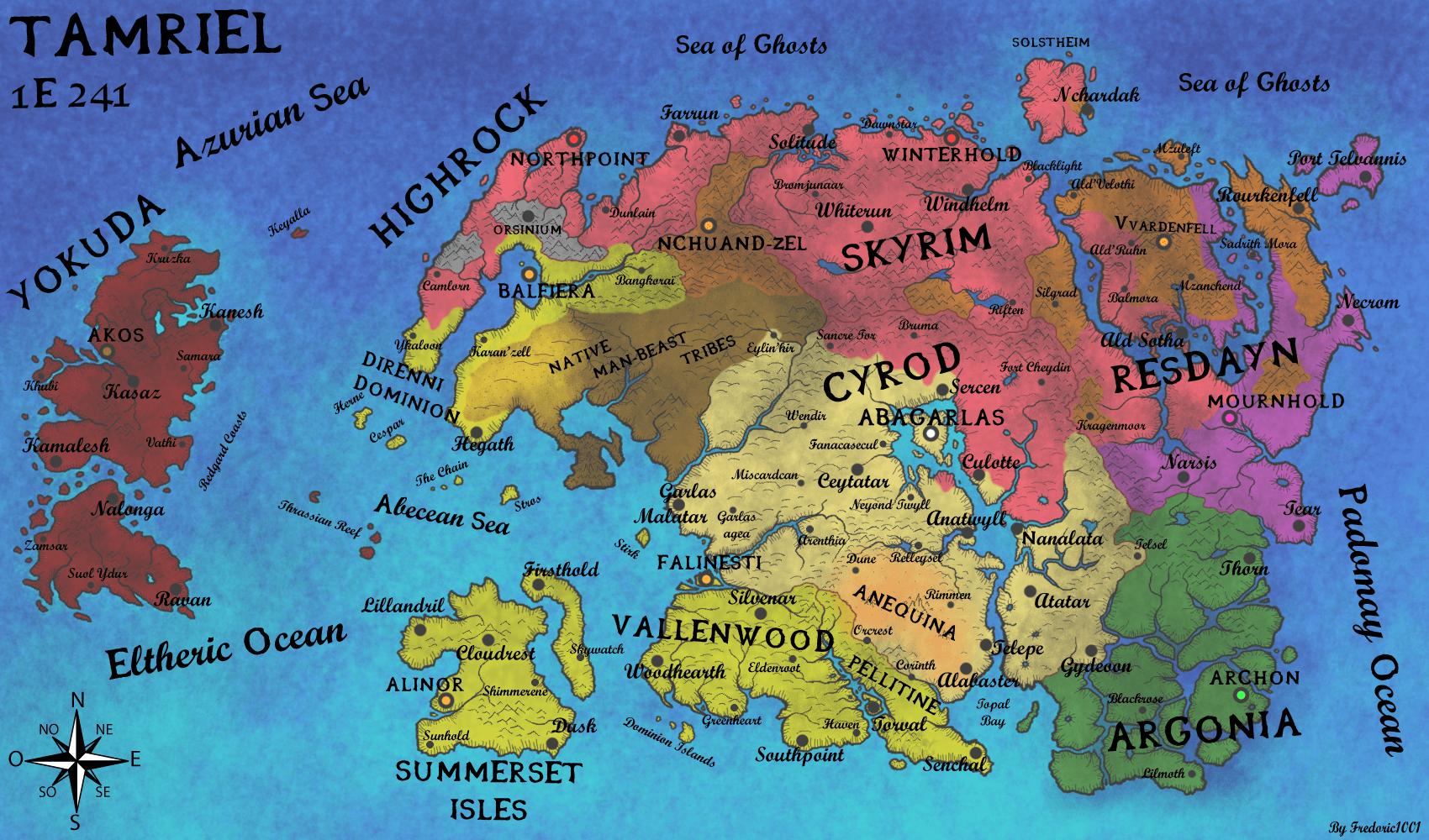 Geopolitical Map of Tamriel in 1E241