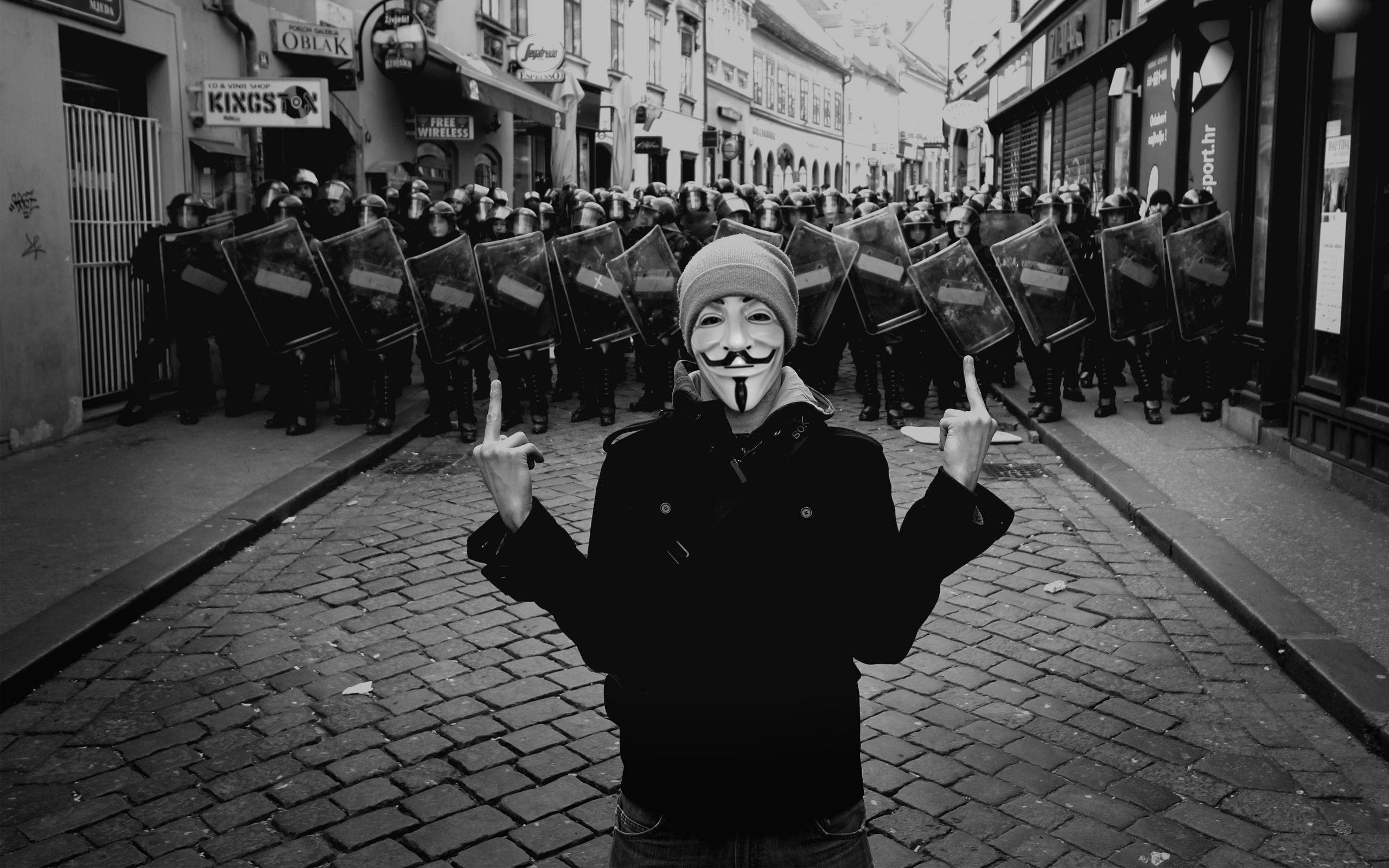 Anonymous Vs Police Background 2560x1600