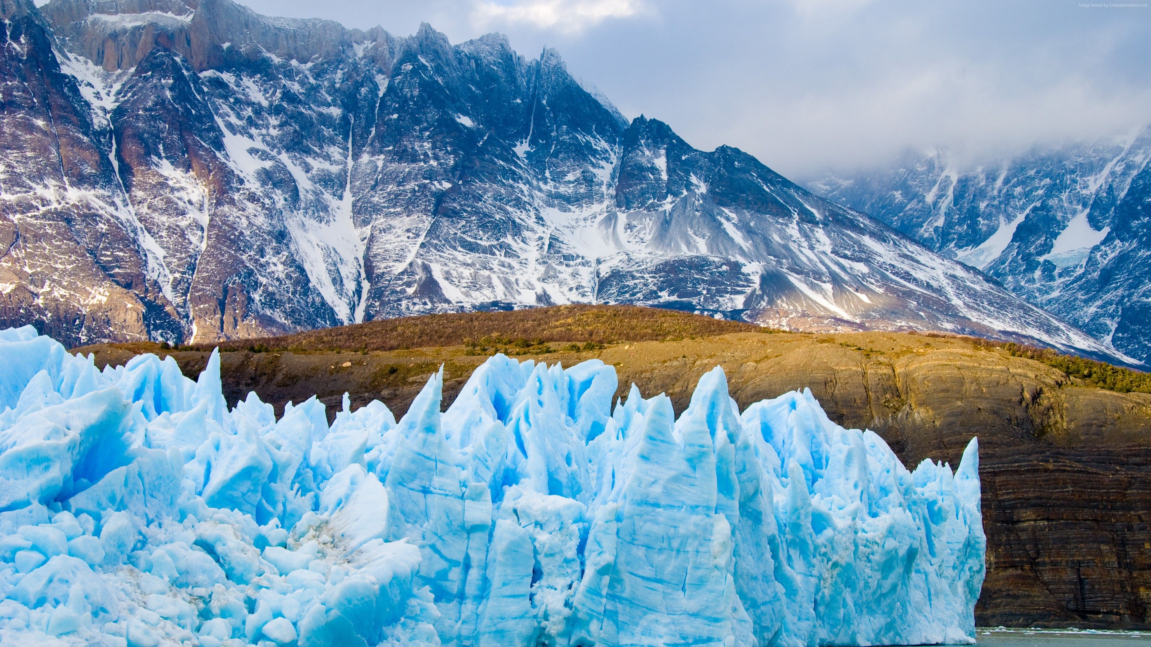 Wallpaper mountains, glacier, Chile, 4k, Nature 4k, Chile, glacier