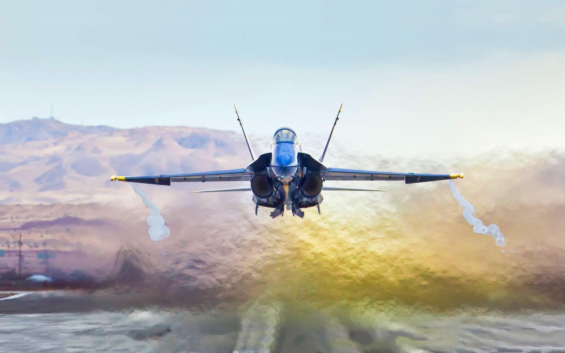 F18 hornet take off
