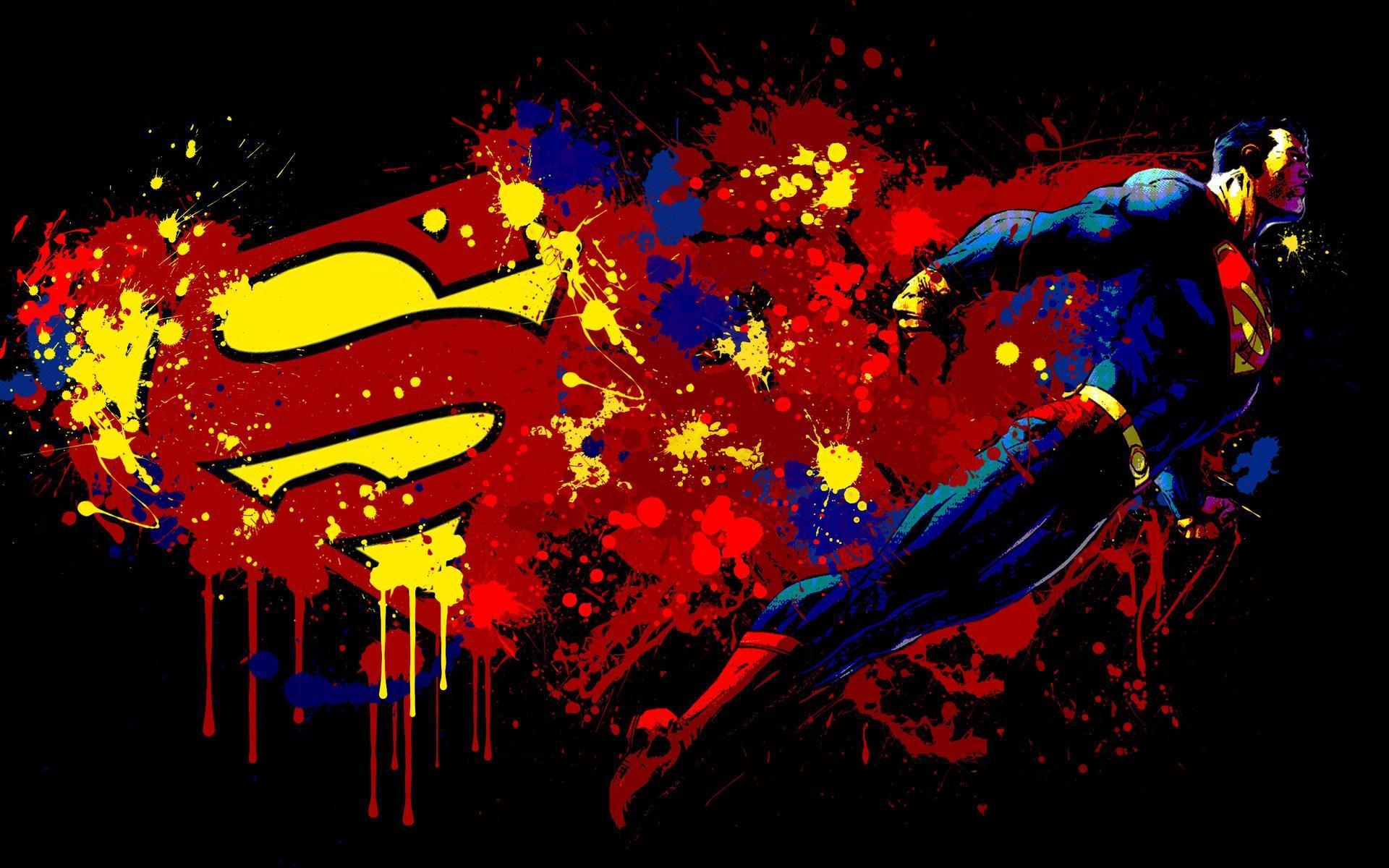 Superman Paint Splash Colors Great Unique Art HD desktop wallpaper