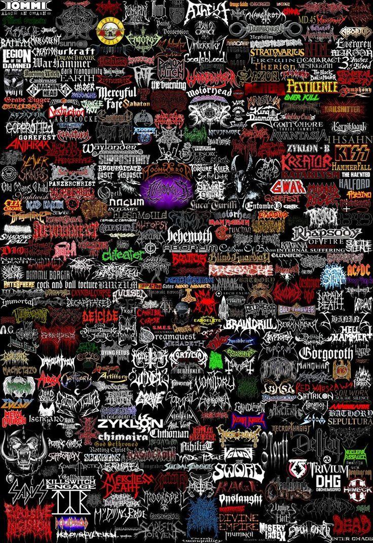 Metal bands logos. Metal bands, Heavy metal and Collage