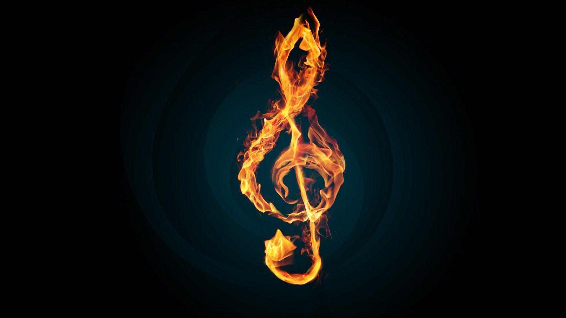 Flaming Treble Clef