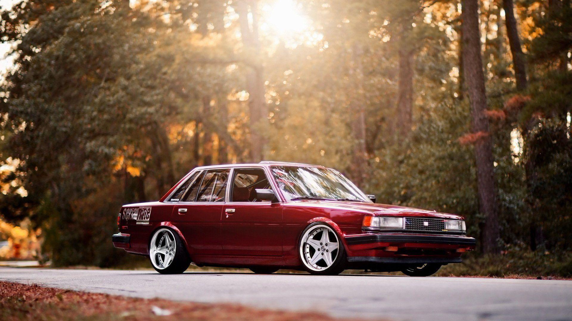 toyota tuning cressida classic road light tree HD wallpaper