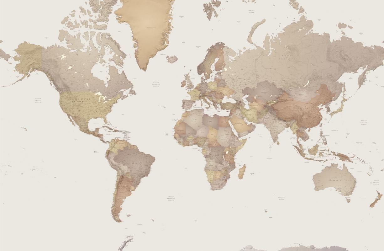 World Map wallpaper mural designed by P. GODWIN. LOFT_JK