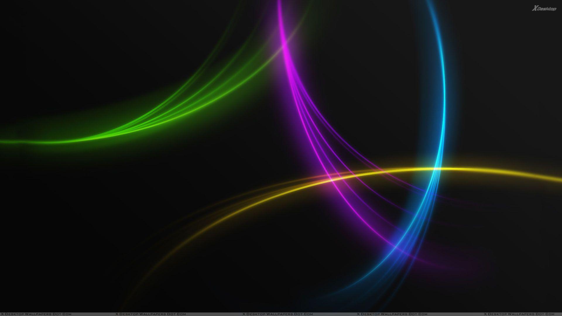Beautiful Colorful Lines on Black Backgrounds Wallpapers
