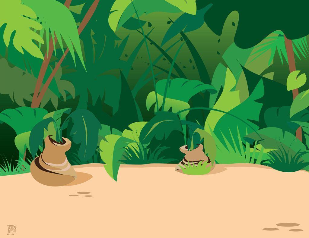 Wallpaper Safari Animal Cartoon Jungle Plants 1024x790 203482