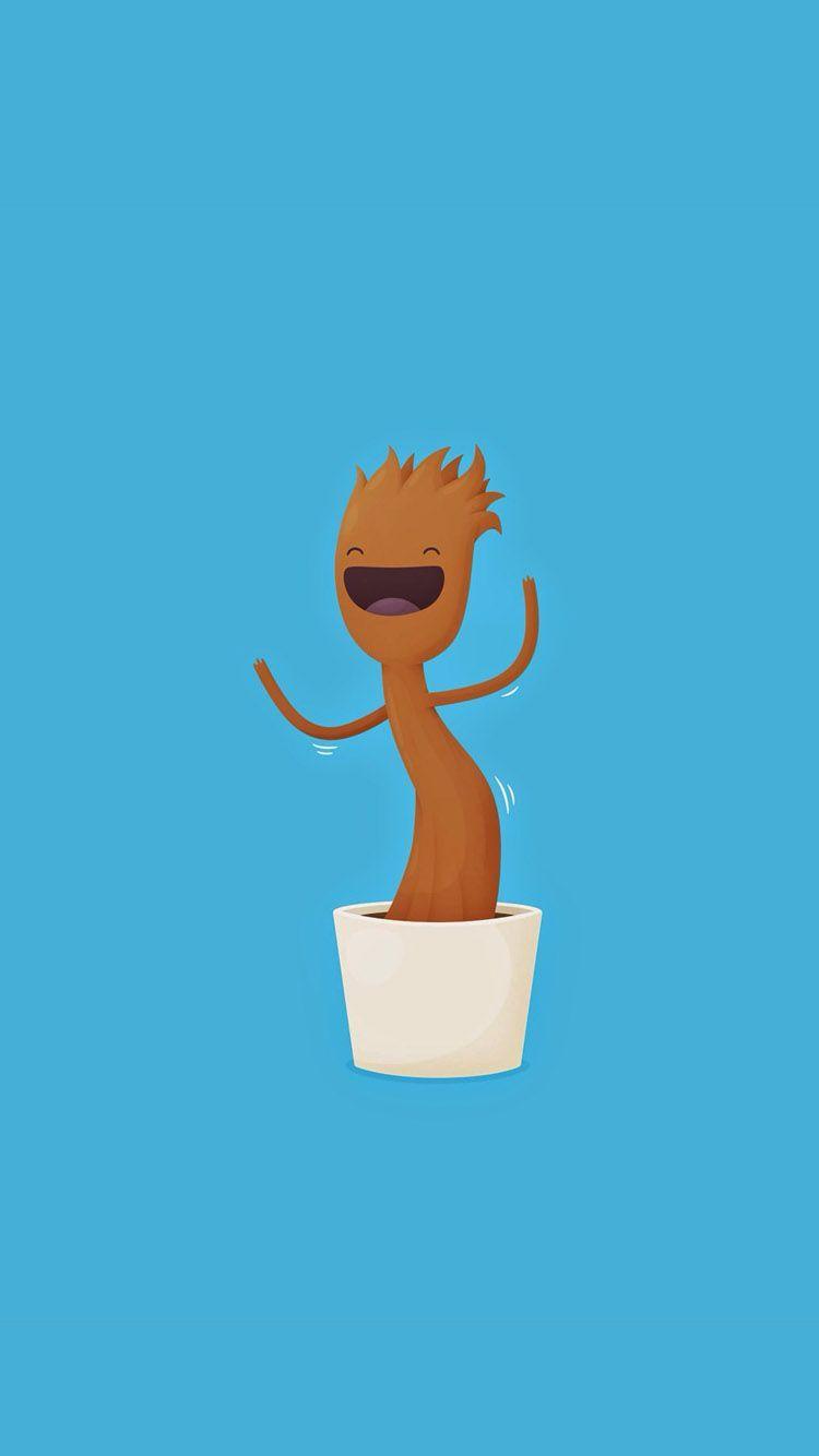 Baby Groot. Cute! of the Galaxy iPhone wallpaper
