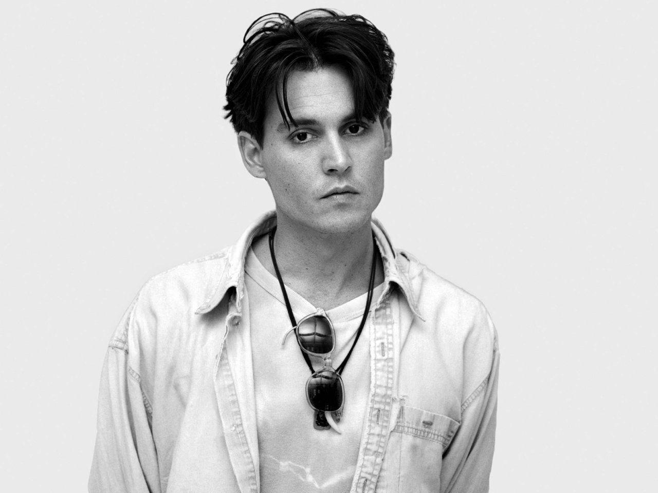 Young Johnny Depp Black And White