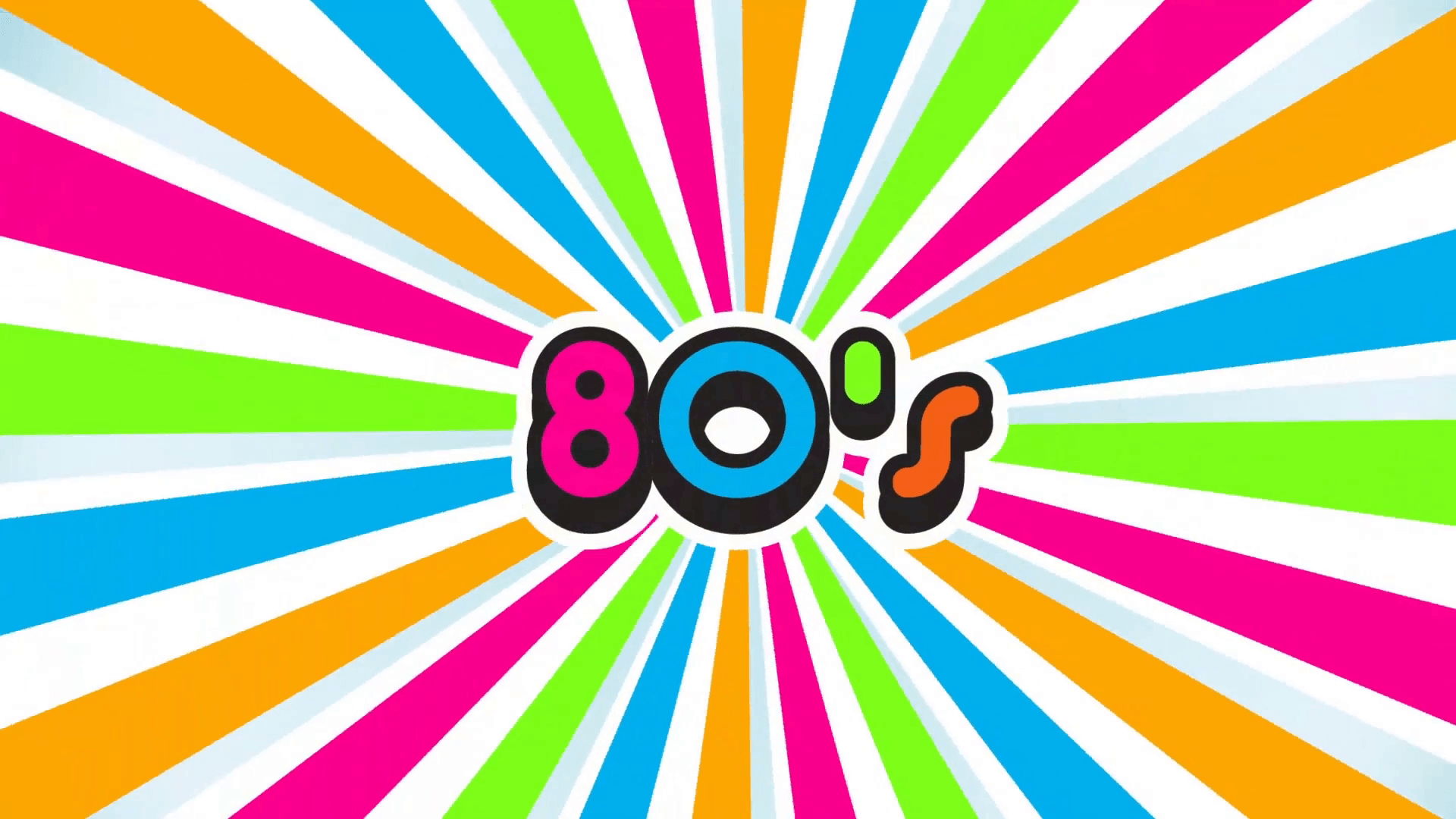 80s Logo Sunburst Background. Video Logo Animation Motion Background
