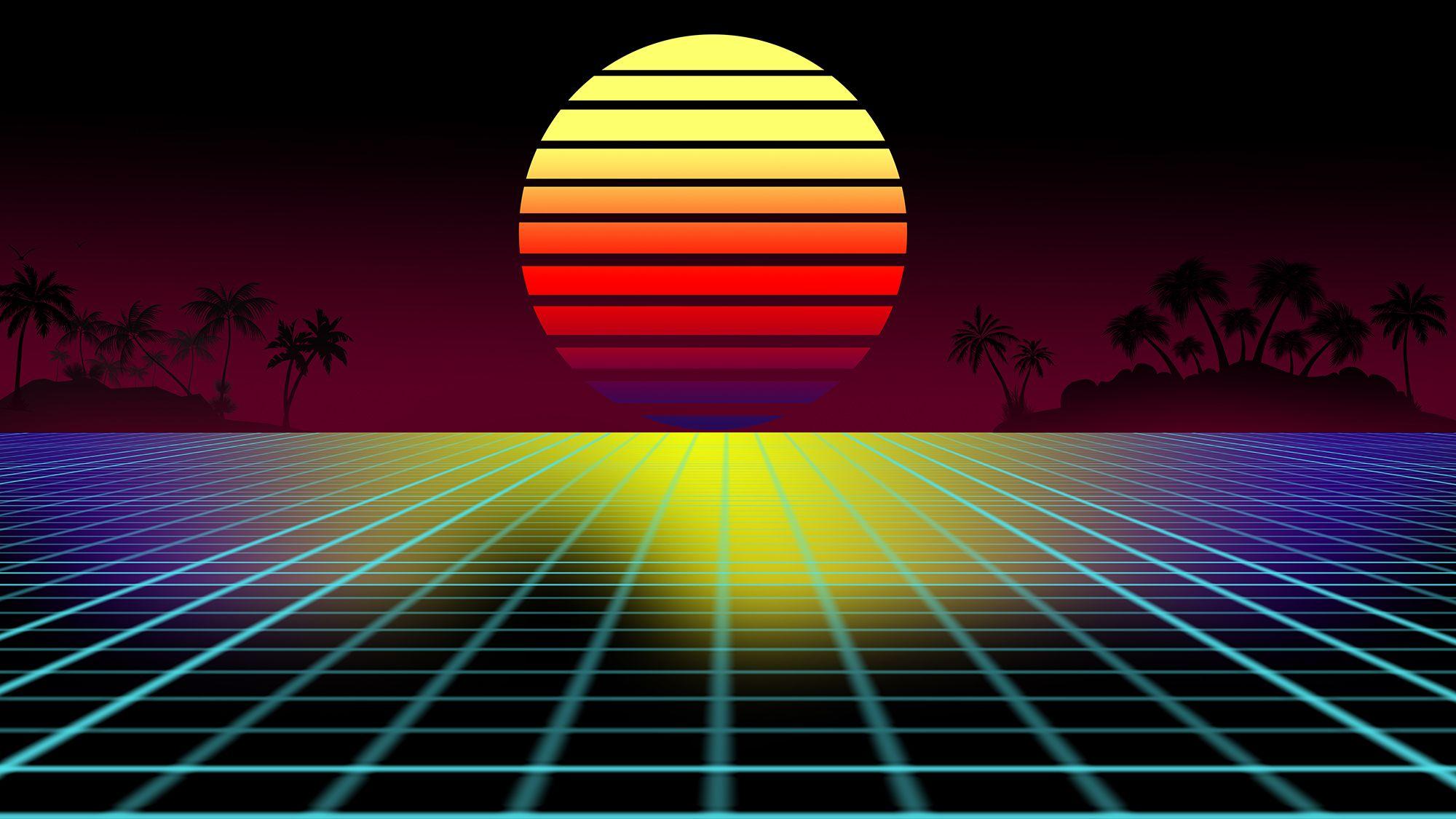 Retro 80's Tropical Background by mohawkade on Newgrounds