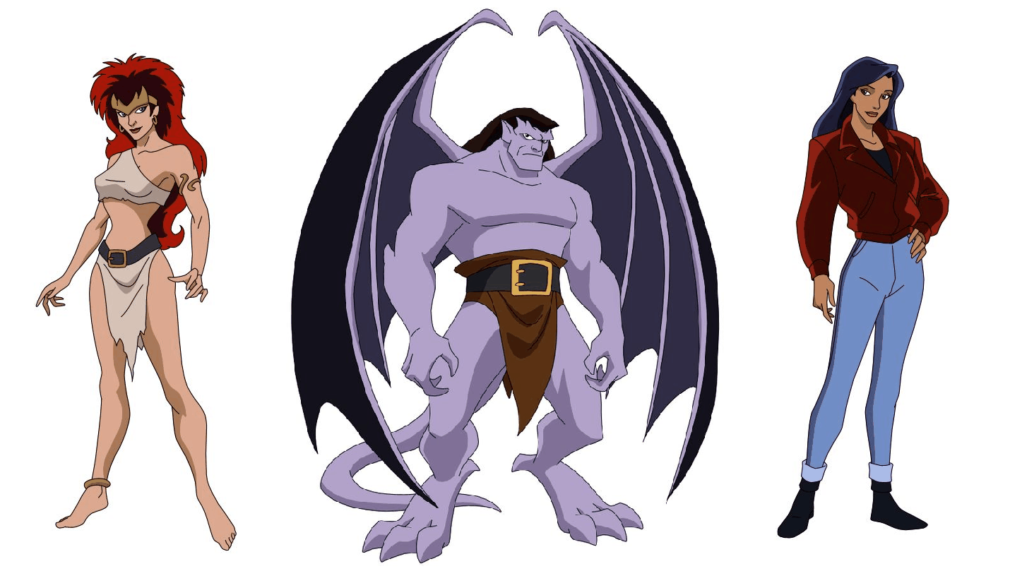 Gargoyles image Goliath with Elisa & Demona HD wallpaper