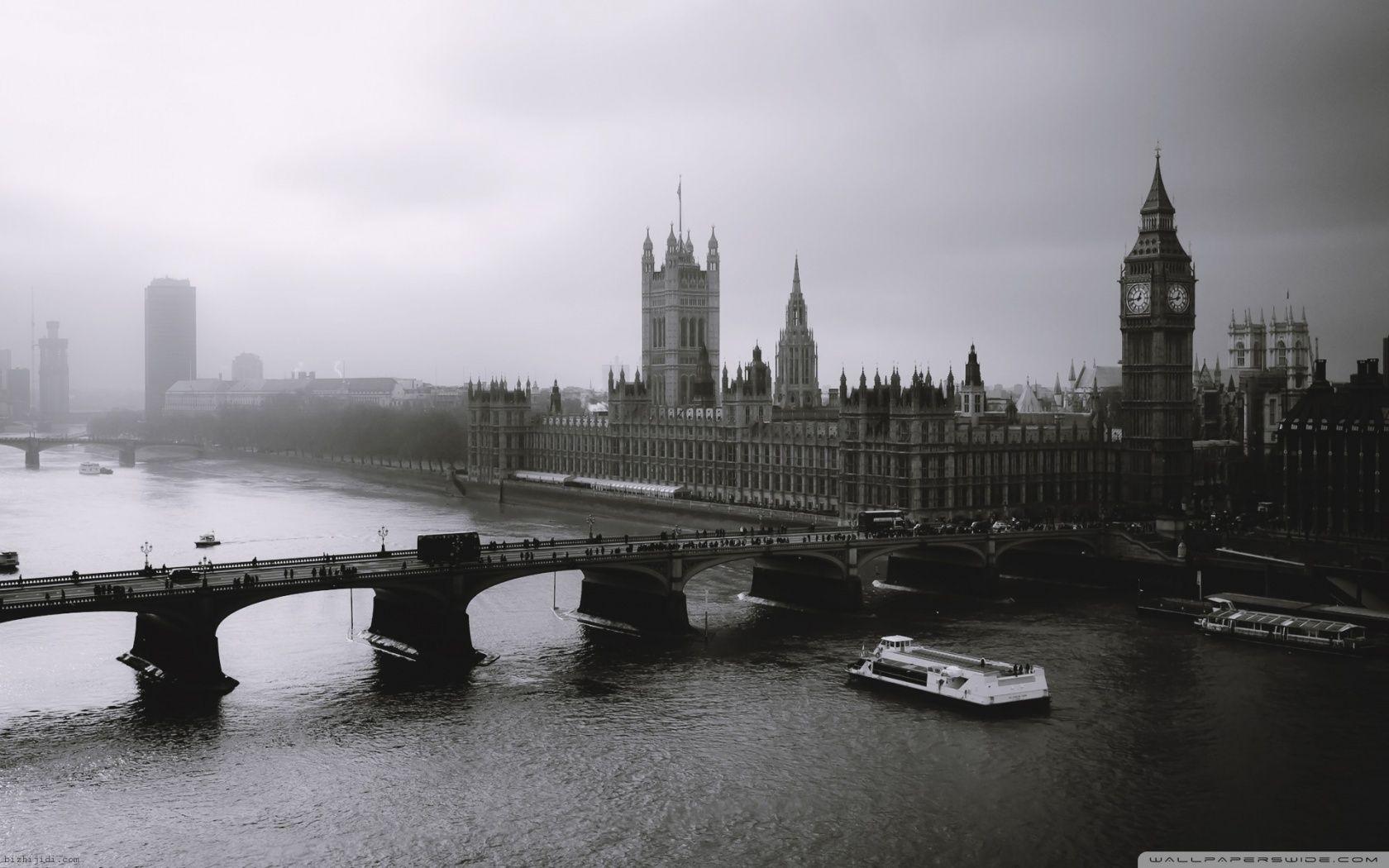 London Black And White Ultra HD Desktop Background Wallpaper