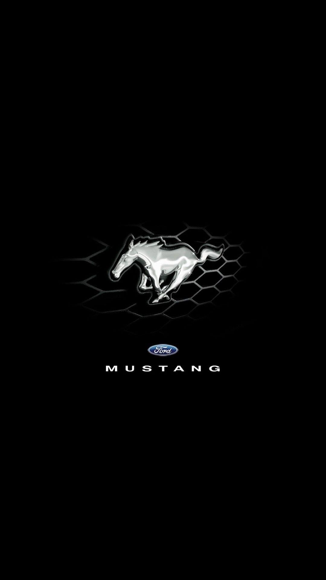 mustang logo black and white