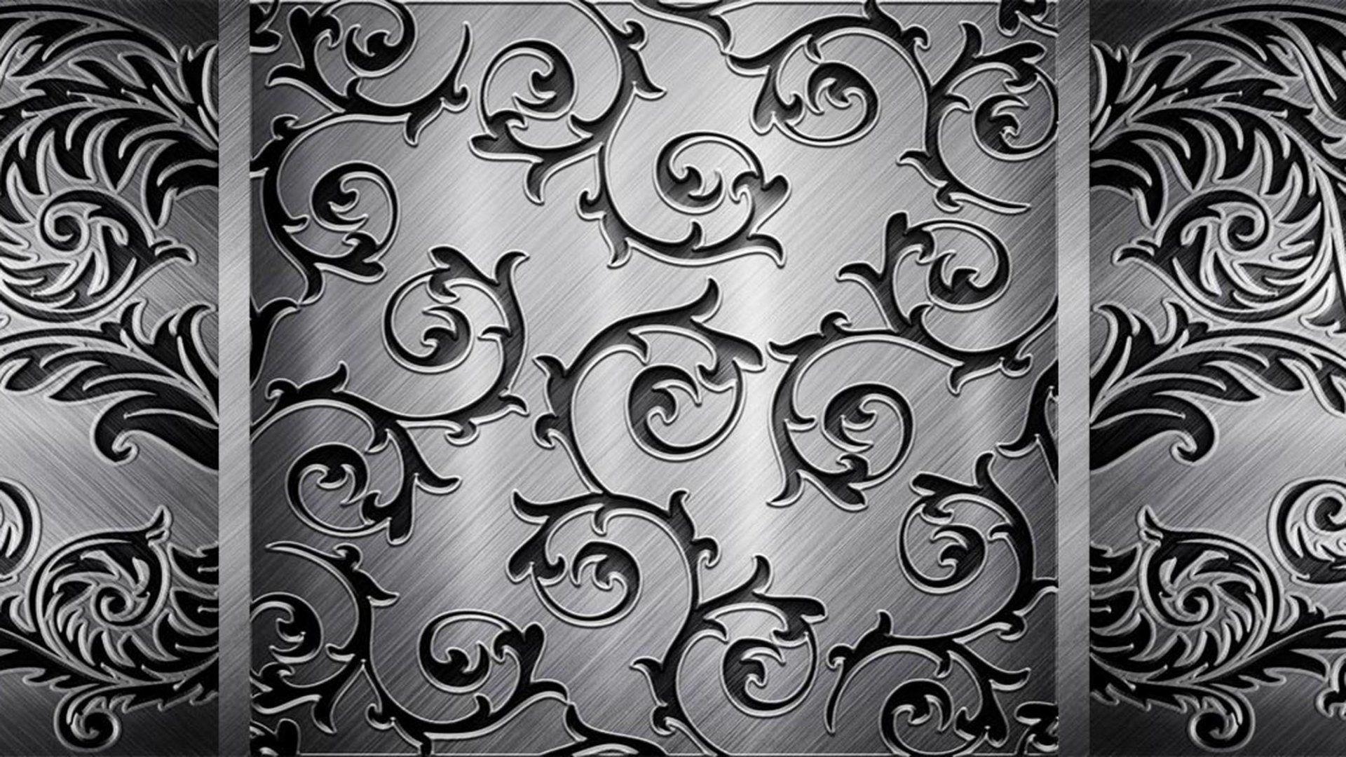 Wallpaper.wiki Pattern Steel Black Texture Vintage Patterns