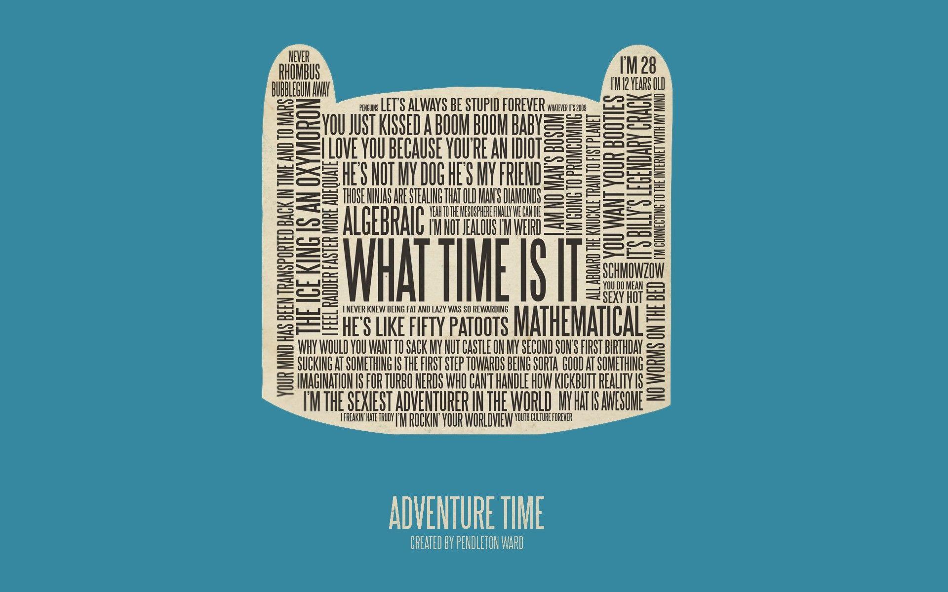 Typography adventure time finn the human wallpaperx1200