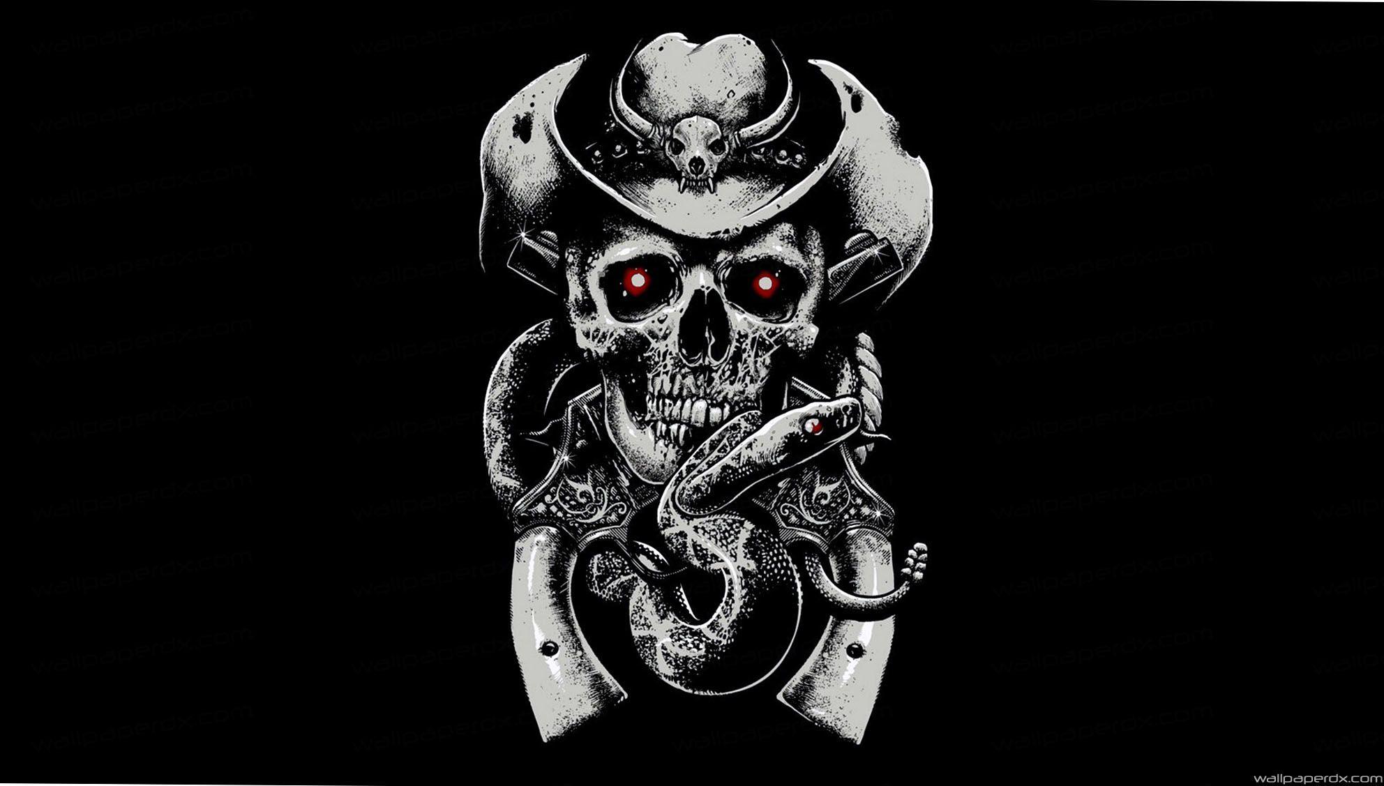 skull fear hat guns snake background full HD wallpaper