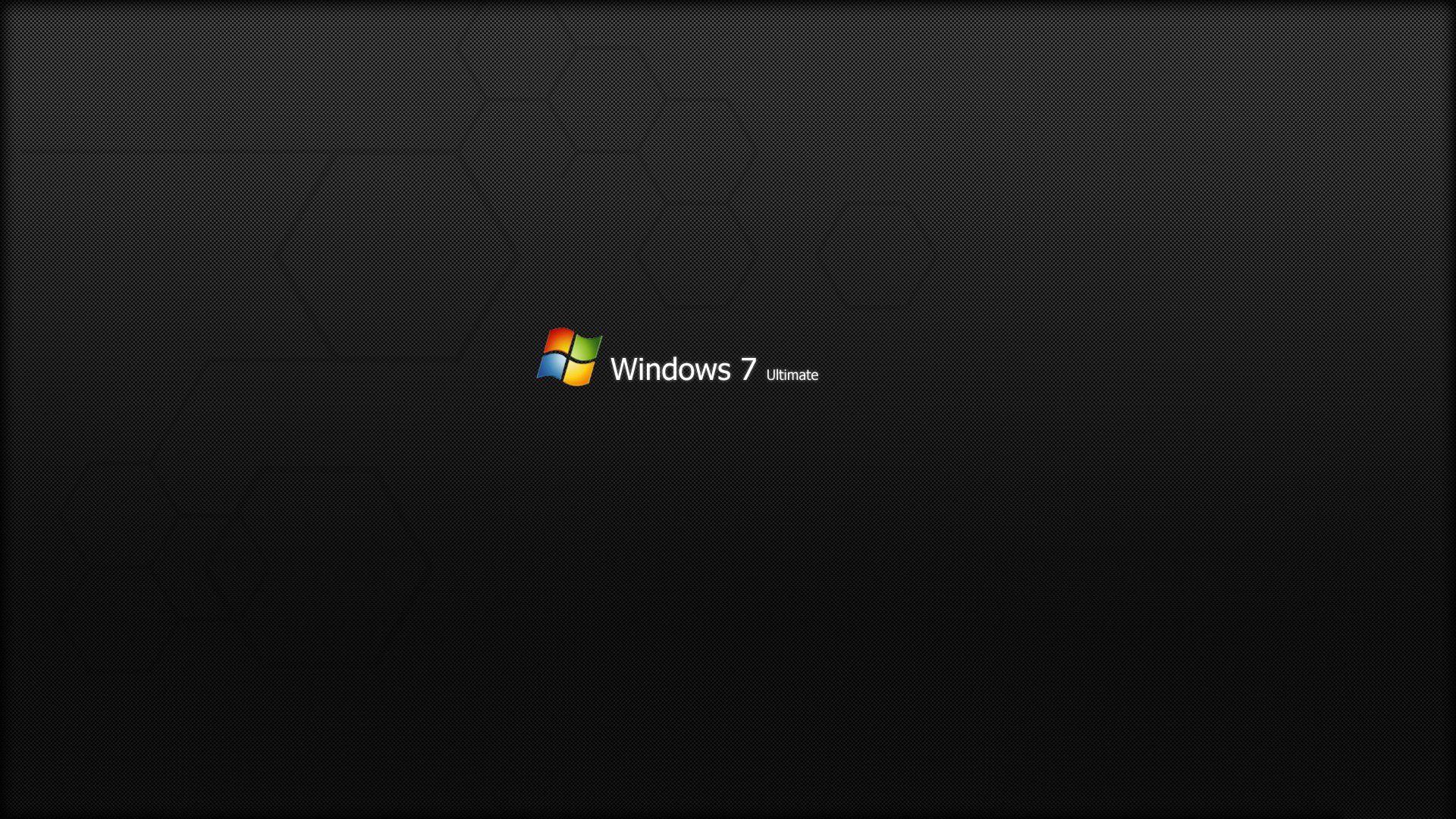 Windows 7 Ultimate Logo Carbon Texture Desktop Wallpaper