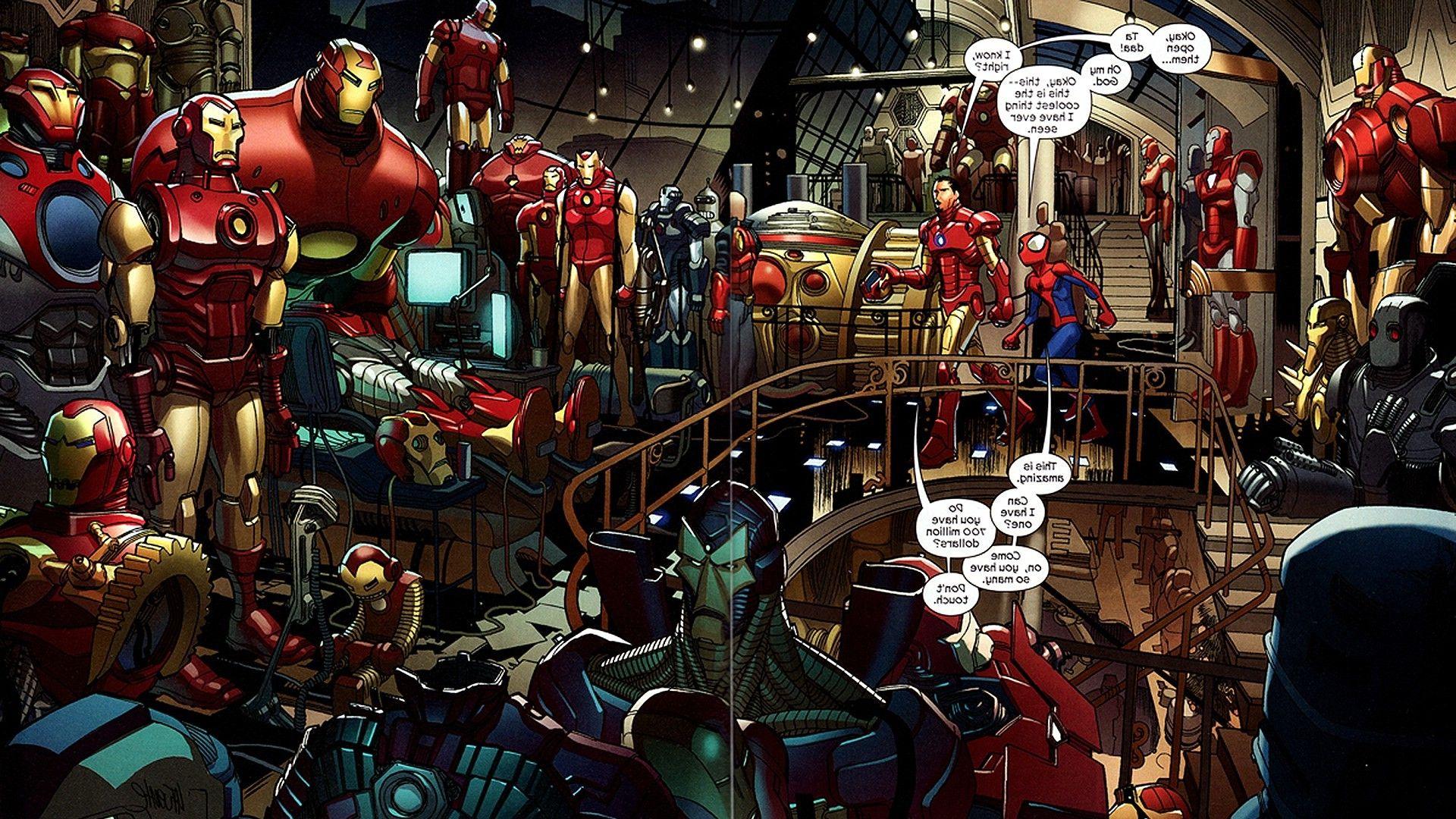 comics, Spider Man, Iron Man, Bender Wallpaper HD / Desktop