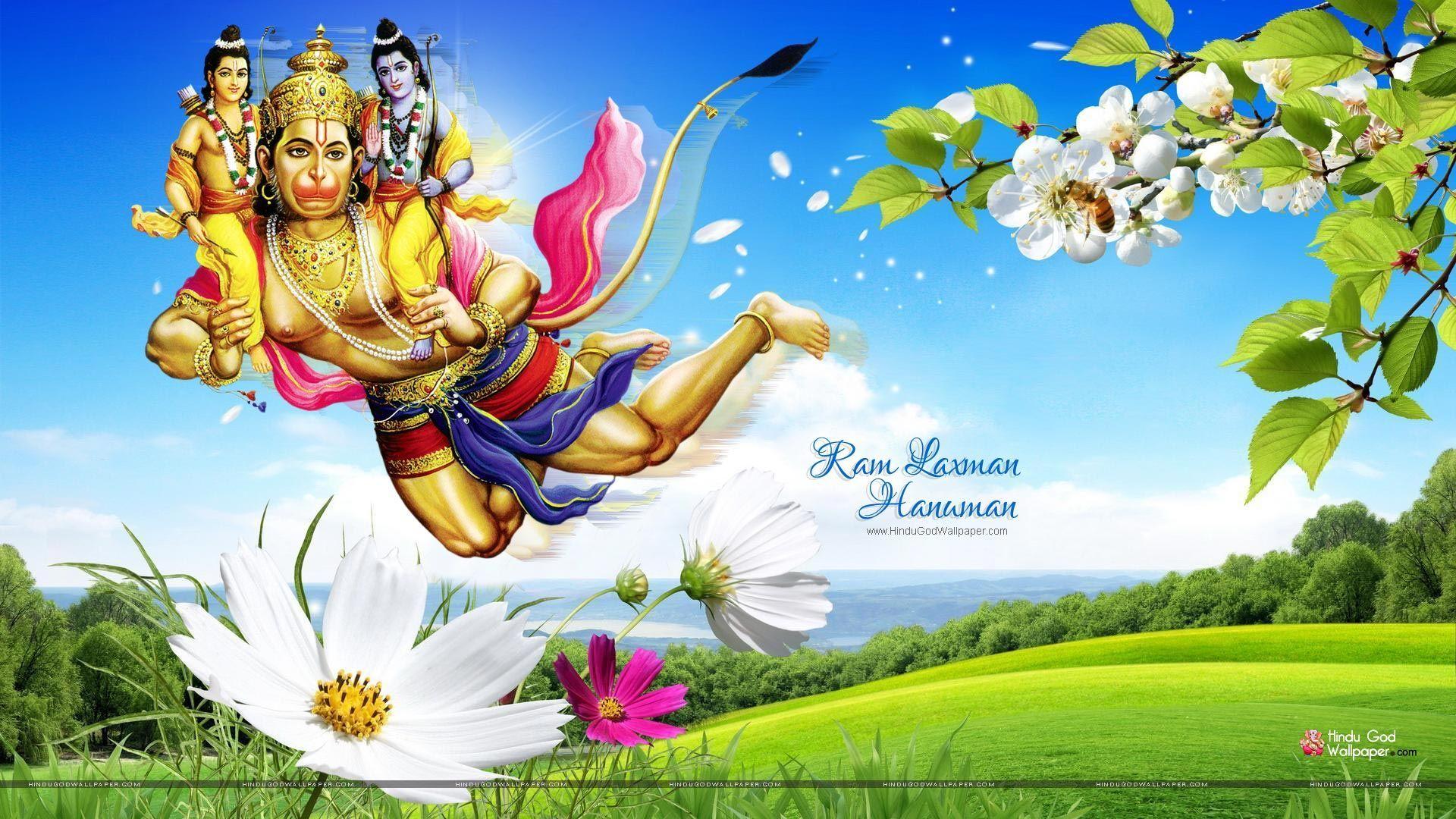 Shri Ram Laxman Hanuman HD Wallpaper Free Download. god hanuman