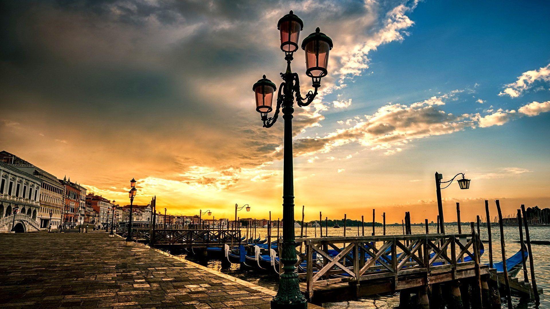 Gondolas Tag wallpaper: Beautiful Night Venice Sky Splendor