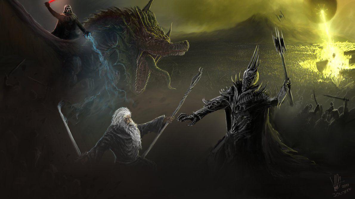 Cthumaug and Darthvader vs Gandalf vs Sauron