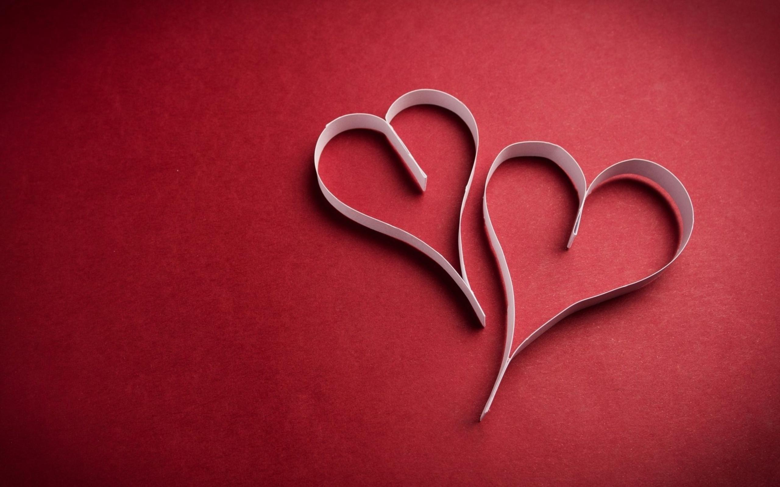 Download Heart Paper Cut Love Wallpaper Red Background