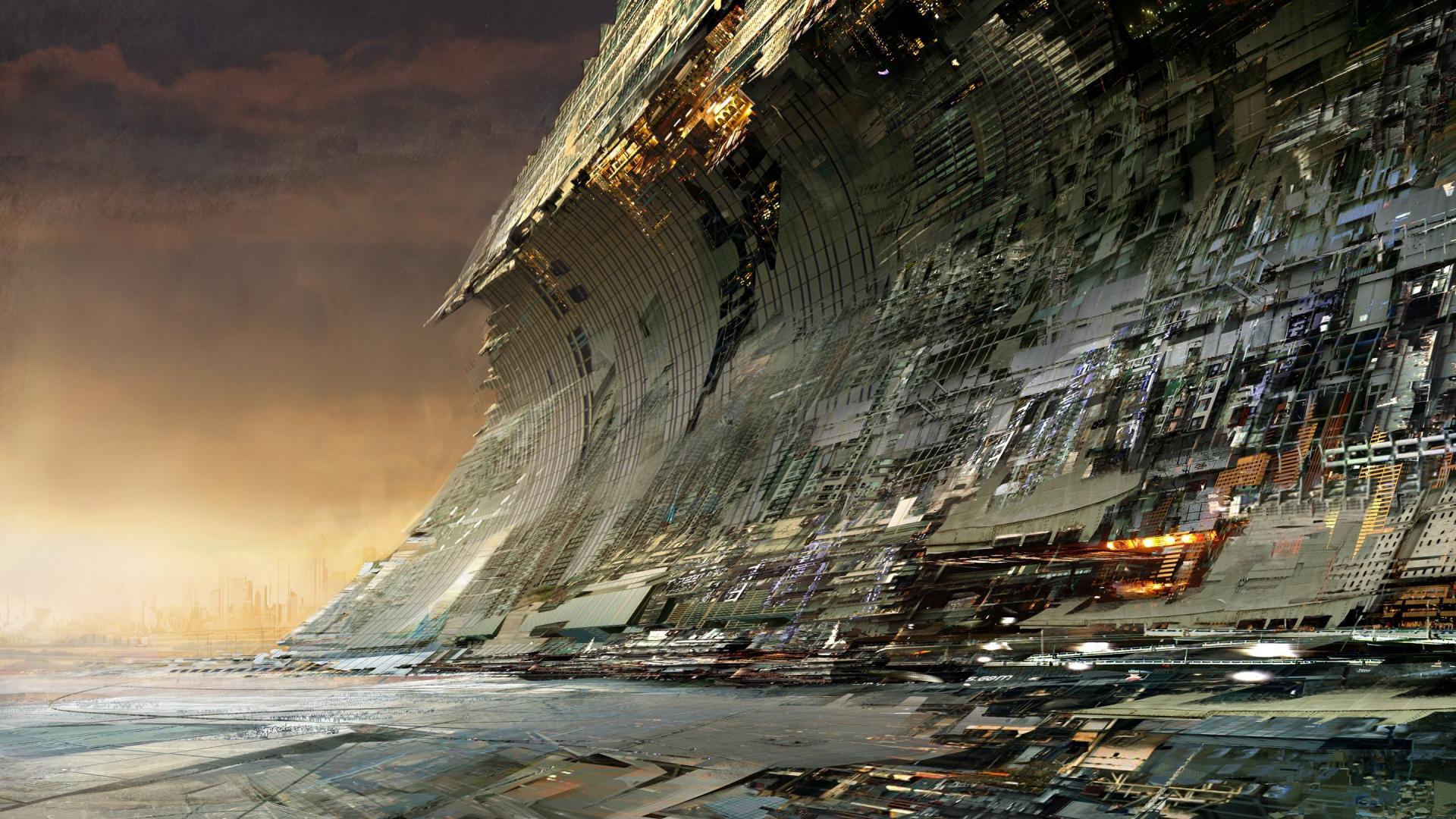 Tsunami concept art artwork structure daniel dociu wallpaper