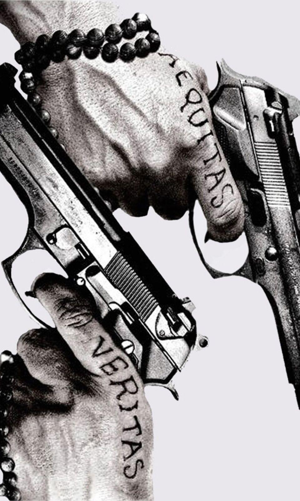 Tattoos Guns Mobile Wallpaper